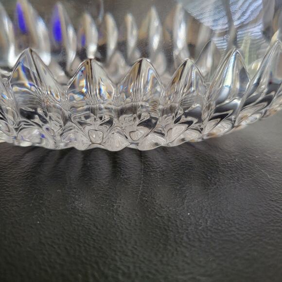 Vintage Gorham Canoe Shaped Heavy Crystal Bowl Candy Althea Pattern Hand Cut - Picture 8 of 10